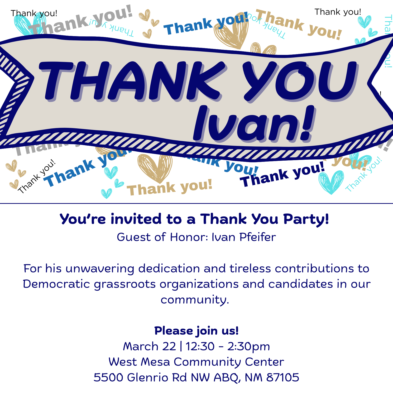 A Thank You Party for Ivan Pfeifer