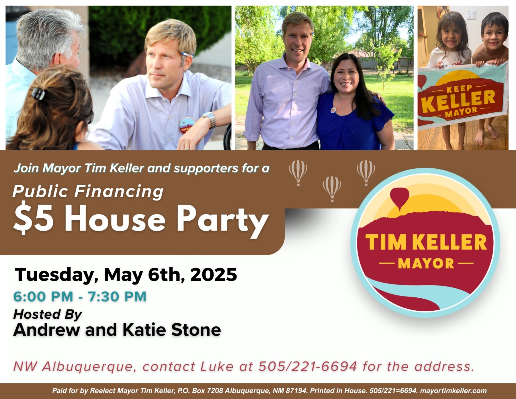 We’re hosting a $5 House Party for Mayor Keller—Join us!