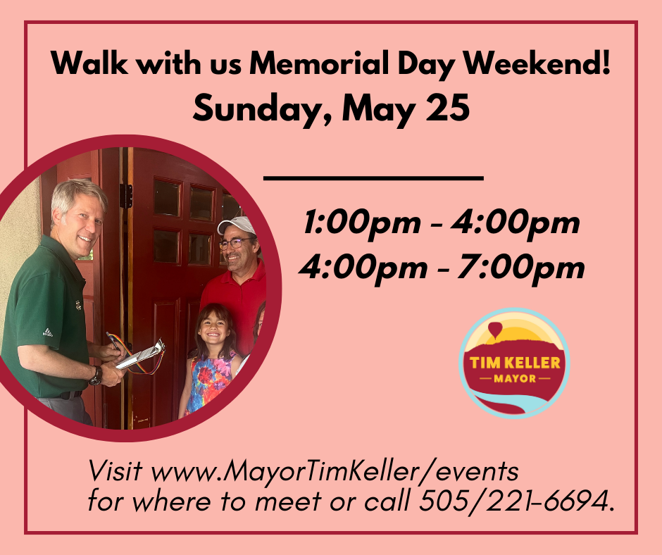 No Days Off: Walk with the Keller Campaign on Sun. May 25!