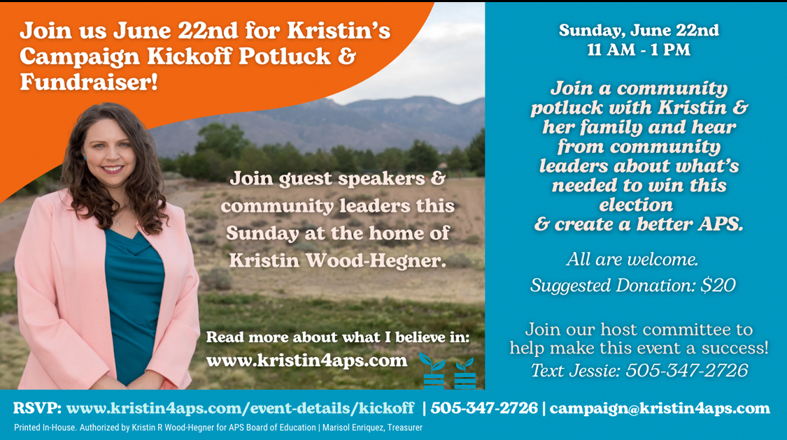 Kristin’s Community Potluck & Campaign Kickoff