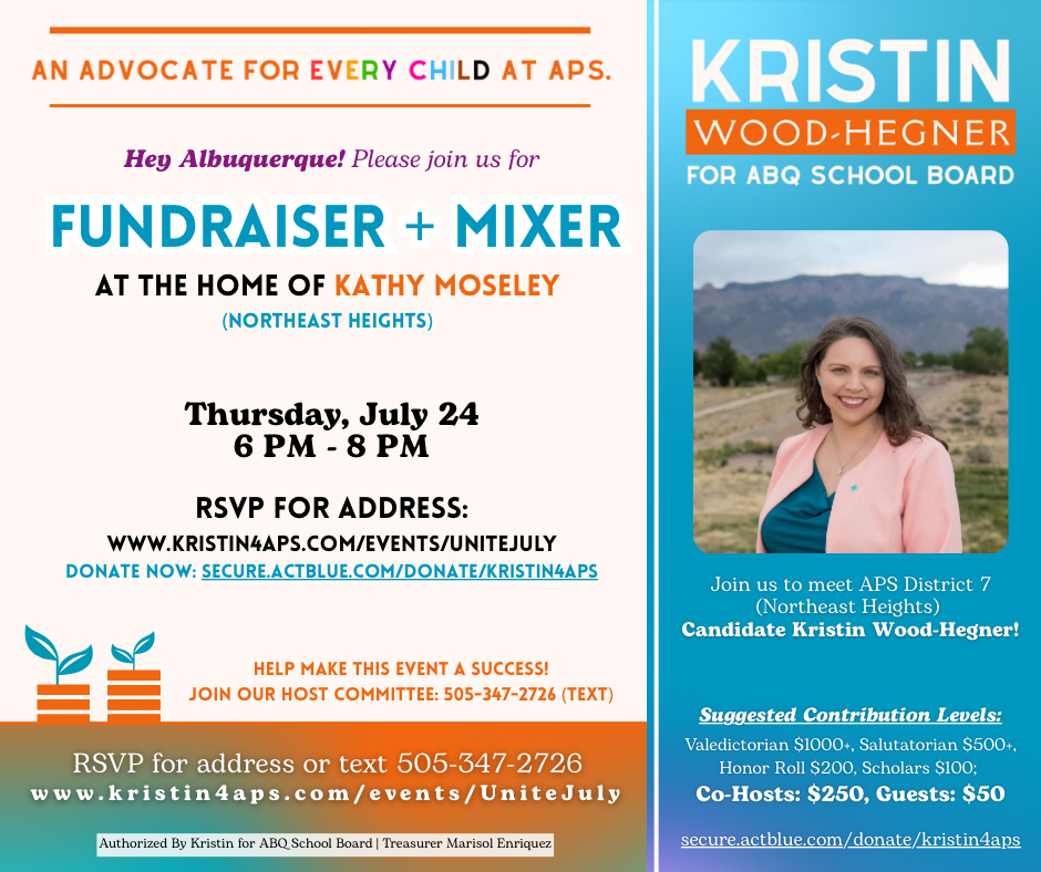 Fundraiser + Mixer with APS D7 Candidate Kristin Wood-Hegner