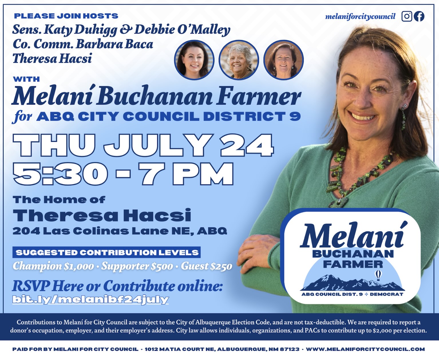 Join Us July 24 — Fundraiser for Melani Buchanan Farmer!