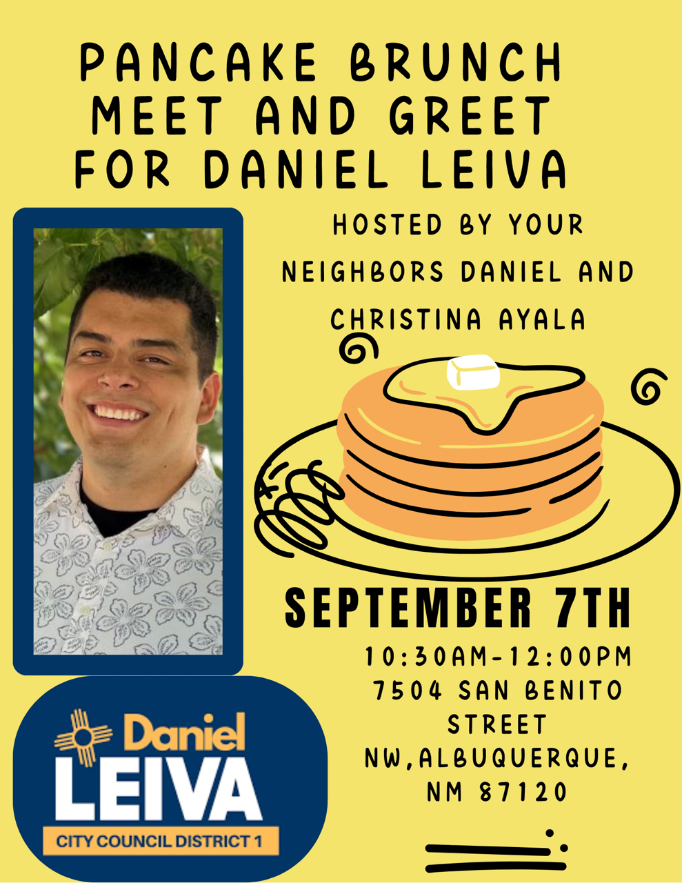 Pancakes Brunch Meet and Greet for Daniel Leiva