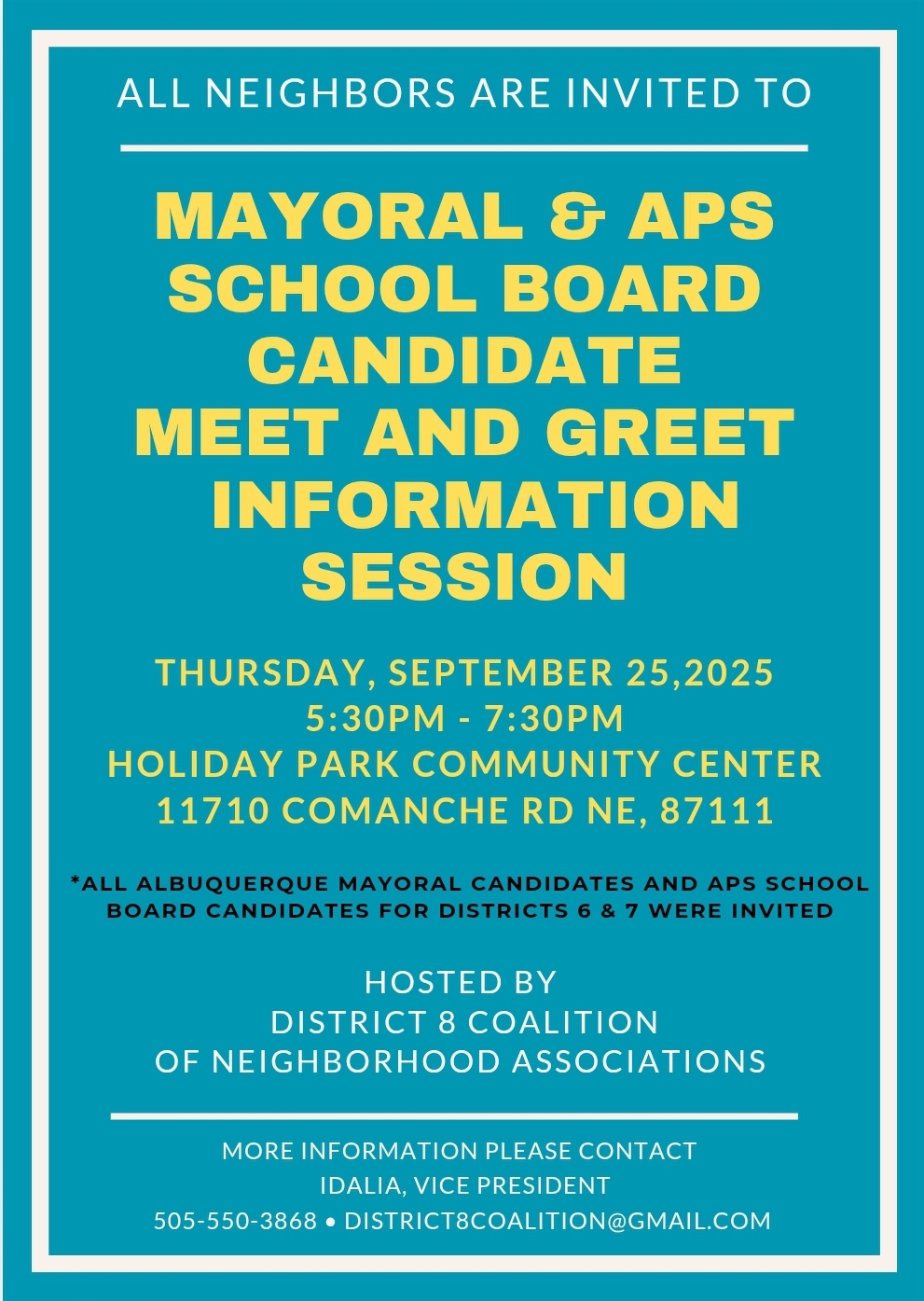 Mayoral & APS School Board Candidate Meet and Greet