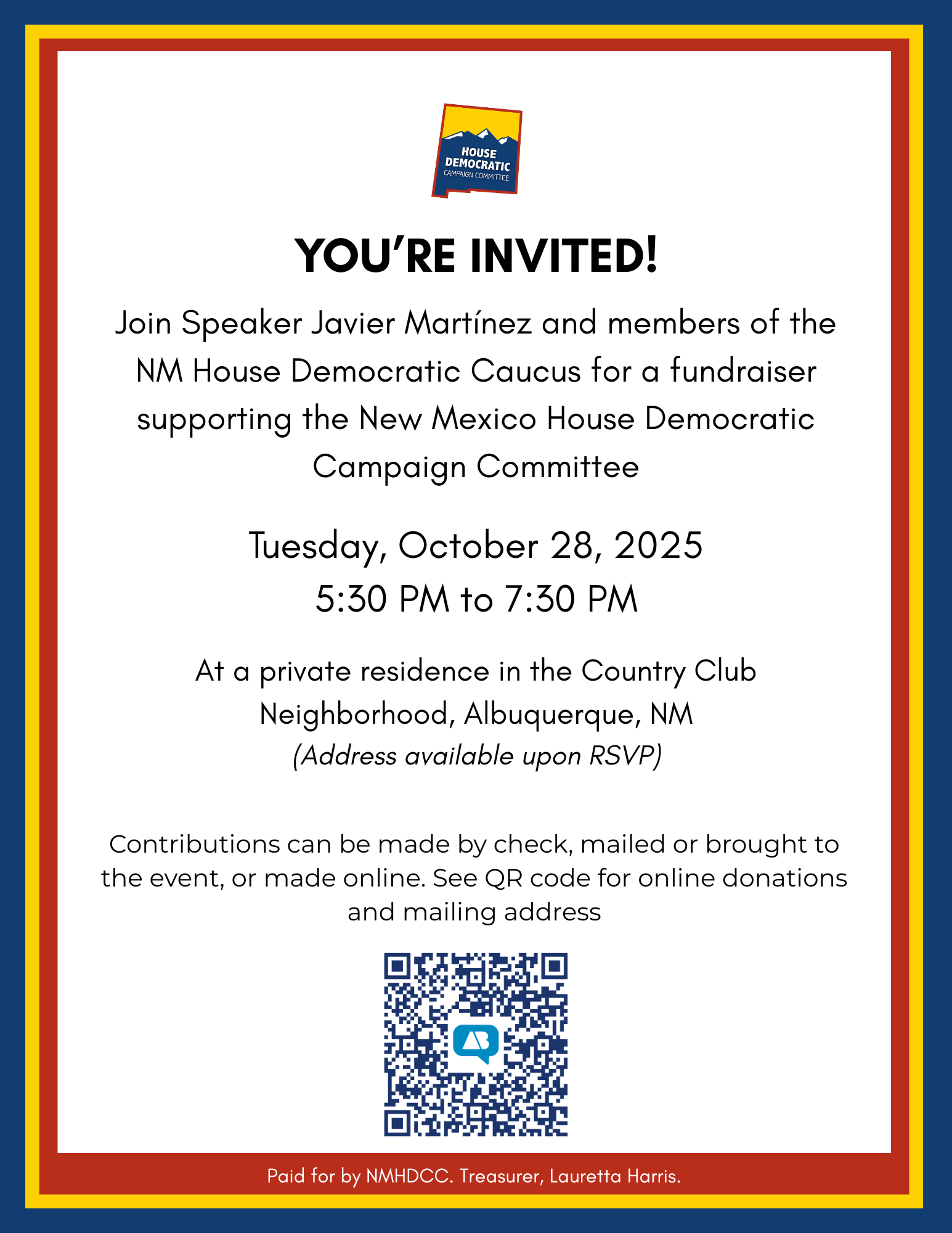 NMHDCC Fundraiser w/House Speaker Javier Martínez