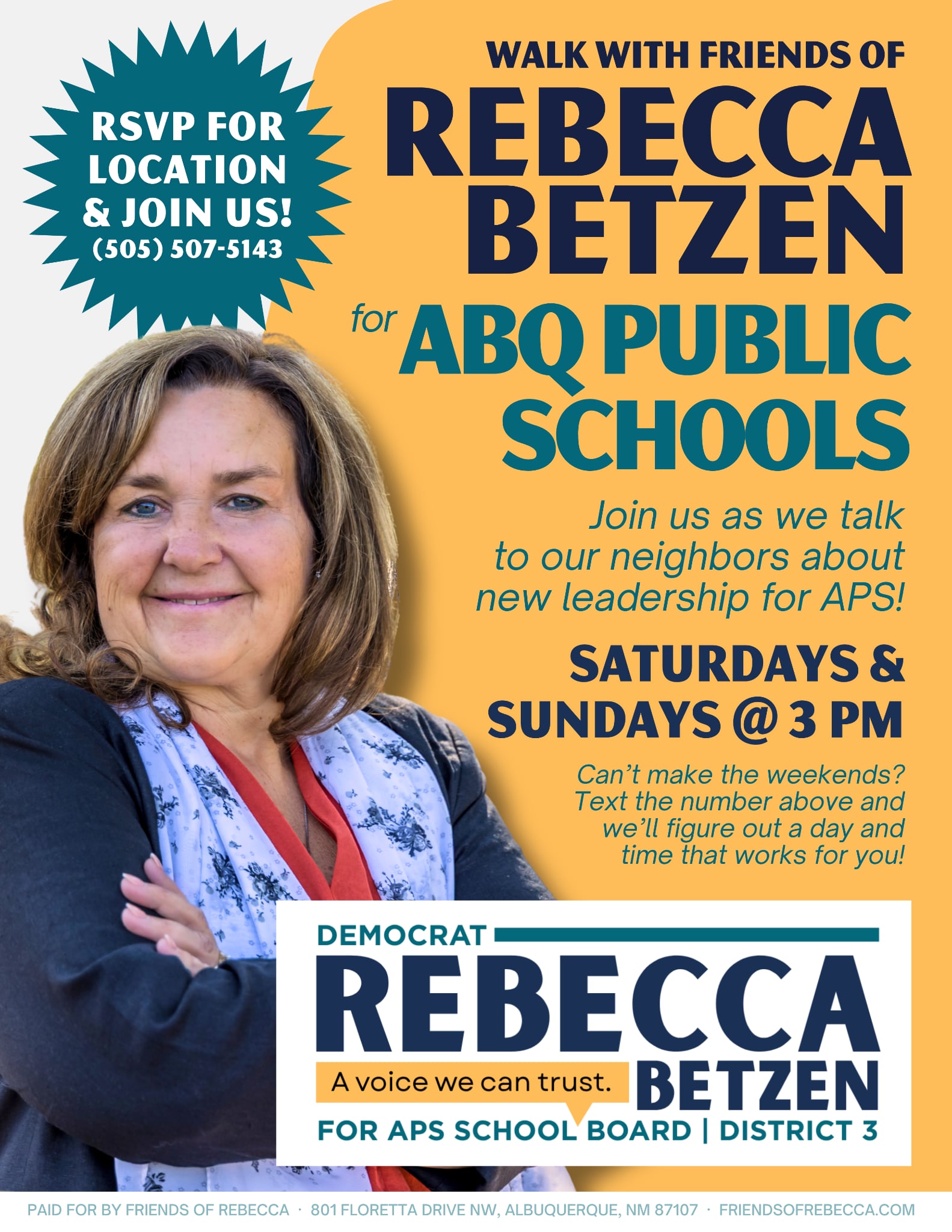 Walk with Rebecca Betzen for ABQ Public Schools