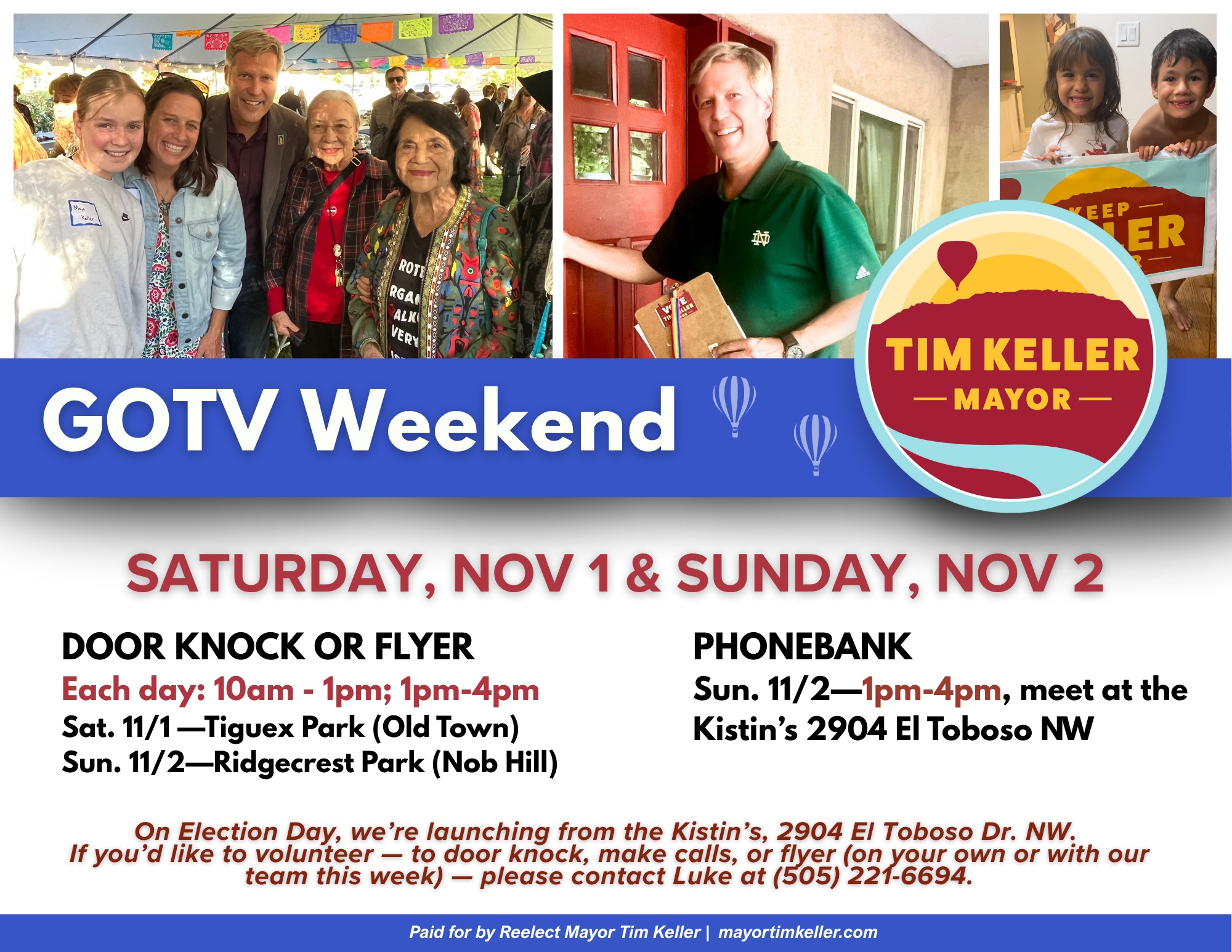 Keller Campaign GOTV Weekend