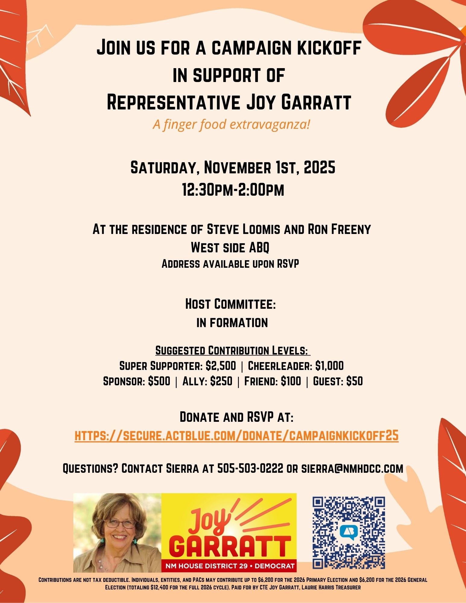 Joy Garratt Campaign Kickoff