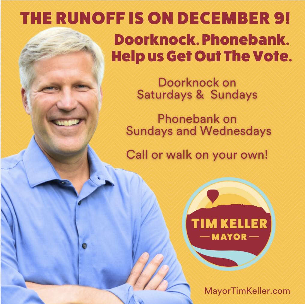 Runoff Countdown: Let’s Finish Strong for Tim Keller!