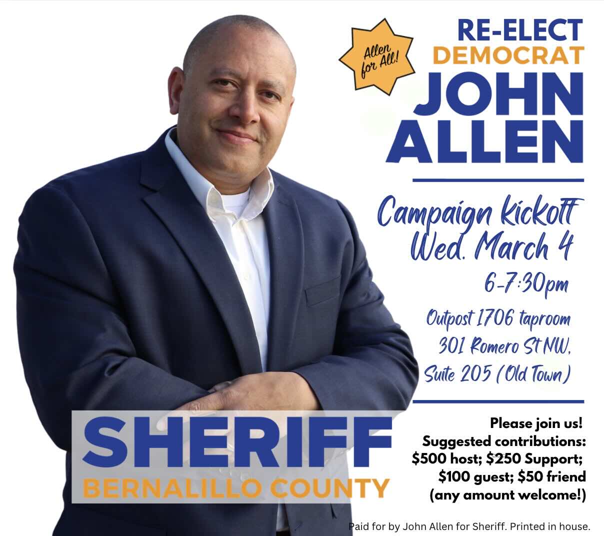 Campaign Kickoff for John Allen for Sheriff!