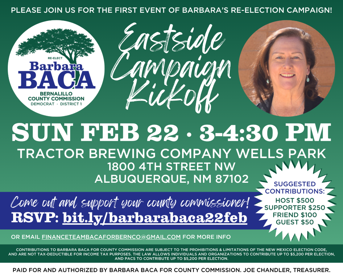 Feb 22 Eastside Kickoff! — Barbara Baca for County Comm